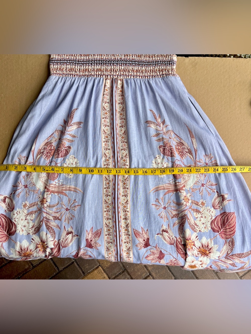 Caroline Constas Linen Floral Birds maxi v neck sundress lavander brown cream S - Picture 10 of 14